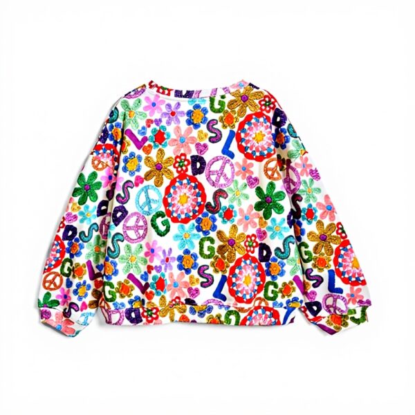 Sweatshirt fille Desigual coton imprimé hippie