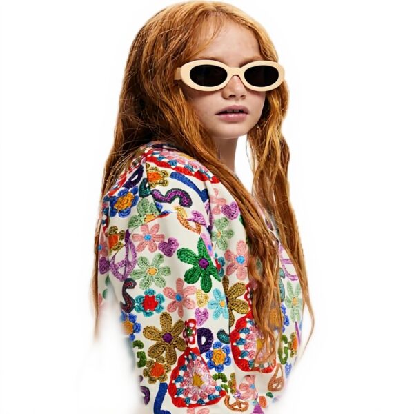 Sweatshirt fille Desigual coton imprimé hippie