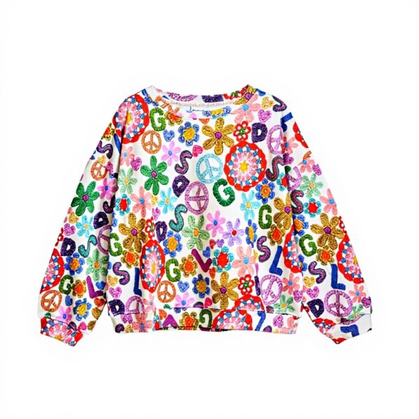 Sweatshirt fille Desigual coton imprimé hippie