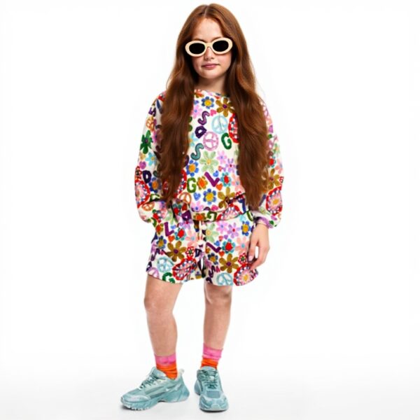 Sweatshirt fille Desigual coton imprimé hippie