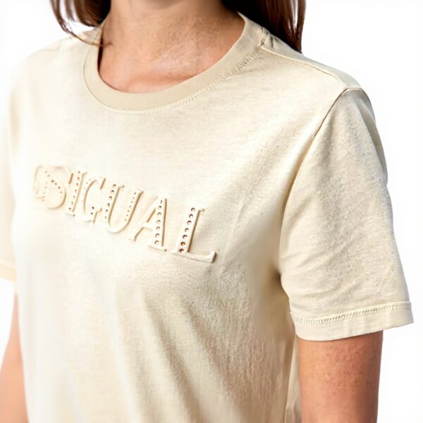 T-shirt Desigual Femme Col Rond Manches Courtes Logo 3D