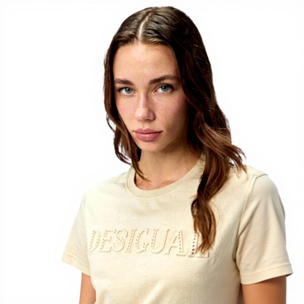 T-shirt Desigual Femme Col Rond Manches Courtes Logo 3D