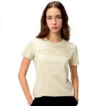 T-shirt Desigual Femme Col Rond Manches Courtes Logo 3D