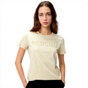 T-shirt Desigual Femme Col Rond Manches Courtes Logo 3D