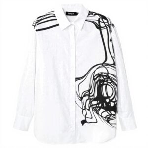 Blouse Desigual Femme Oversize Manches Longues Col Chemise