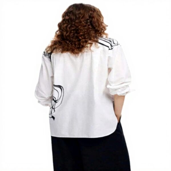 Blouse Desigual Femme Oversize Manches Longues Col Chemise