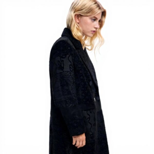 Manteau Desigual Femme Noir Regular Longueur Longue