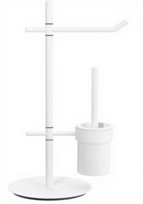 Lampadaire porte-rouleau et brosse Lineabeta Blanc salle de