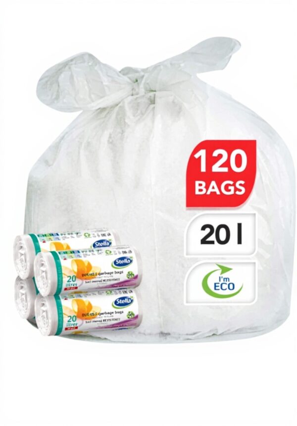 Stella Pack Sacs Poubelle 20 L Blanc Écolos Recyclables