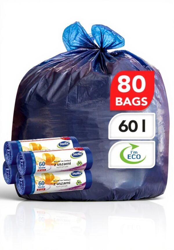Sacs poubelle 60L Stella Pack ultra-résistants plastique