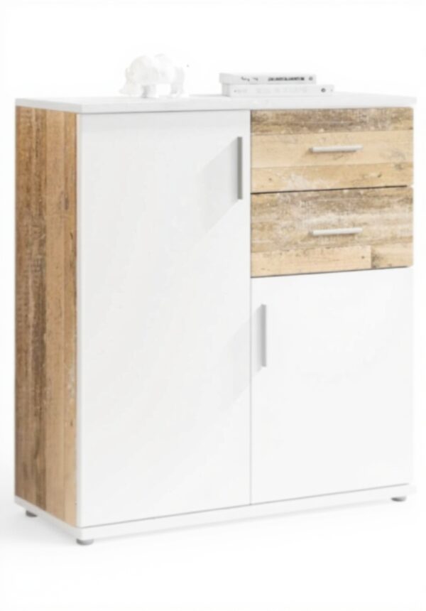 Stella Trading Commode Moderne Blanc Bois Salon Rangement