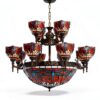 Lustre Makenier 17 ampoules métal verre zinc design-4