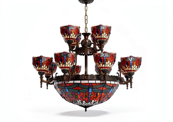 Lustre Makenier 17 ampoules métal verre zinc design-4
