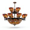 Lustre Makenier 17 ampoules métal verre zinc design-5