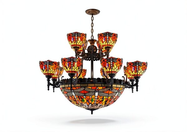 Lustre Makenier 17 ampoules métal verre zinc design-5