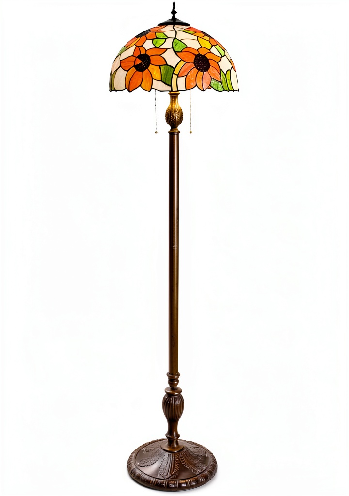 Lampe Tiffany allumée dans un salon élégant