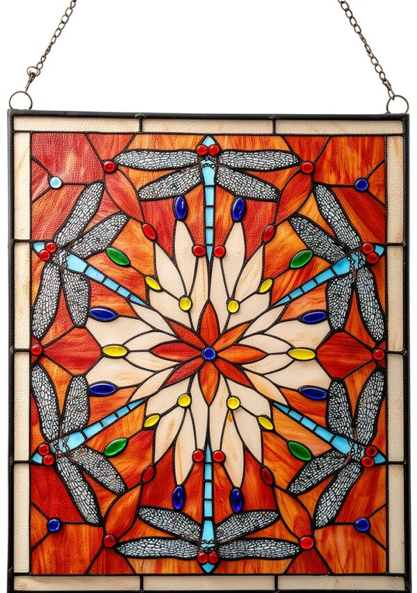 Sculpture murale libellule verre Tiffany vintage Makenier