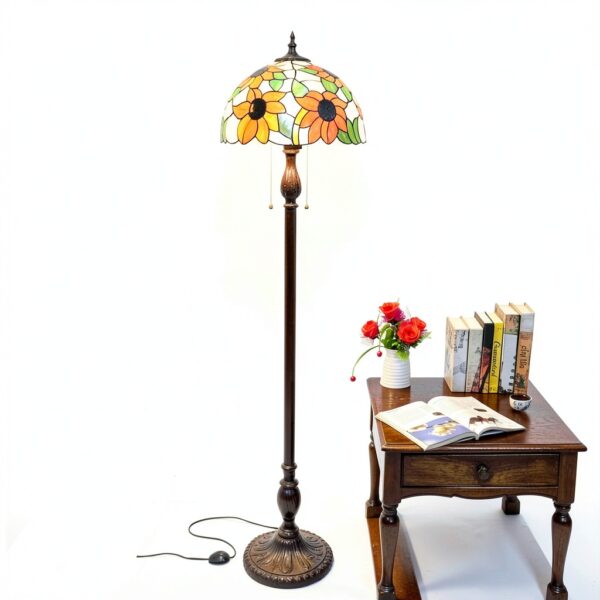 Lampe Tiffany vitrail artisanal design classique éclairage-4