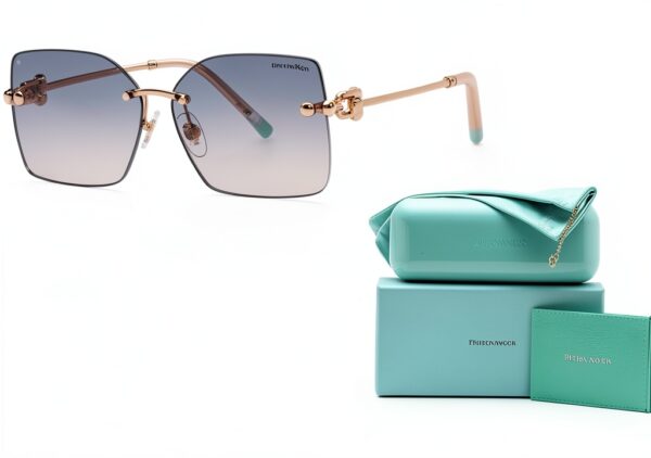 Lunettes Tiffany Co Femme Light Brown Blue Shaded Garantie-1