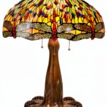 Lampe FHSLKXIM vitrail bronze artisanale décoration-0