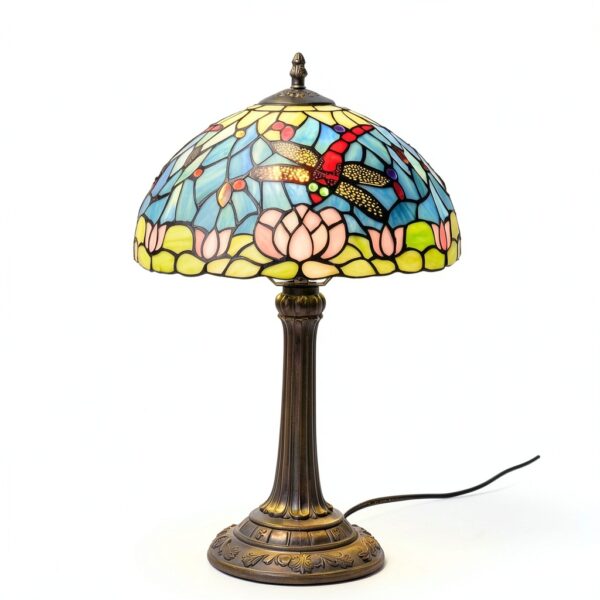 Lampe de table Tiffany libellule verre coloré VouTE chambre