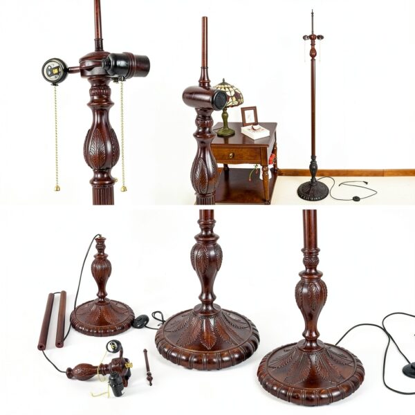 Lampe Tiffany vitrail artisanal design classique éclairage-5