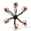 Lustre classique HT rose fer et vitrail éclairage LED-4