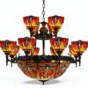 Lustre Makenier 17 ampoules métal verre zinc design-0