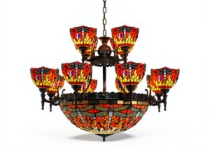 Lustre Makenier 17 ampoules métal verre zinc design-0
