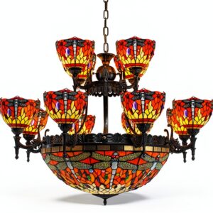 Lustre Makenier 17 ampoules métal verre zinc design-0