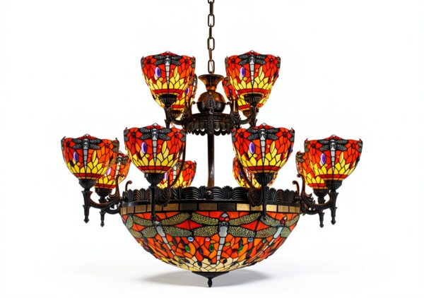 Lustre Makenier 17 ampoules métal verre zinc design-0