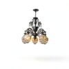 Lustre Tiffany Makenier verre multicolore suspension-6