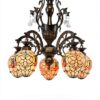 Lustre Tiffany Makenier verre multicolore suspension-3