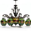 Lustre Tiffany Makenier Verre Multicolore 11 Ampoules-4