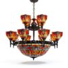Lustre Makenier 17 ampoules métal verre zinc design-3