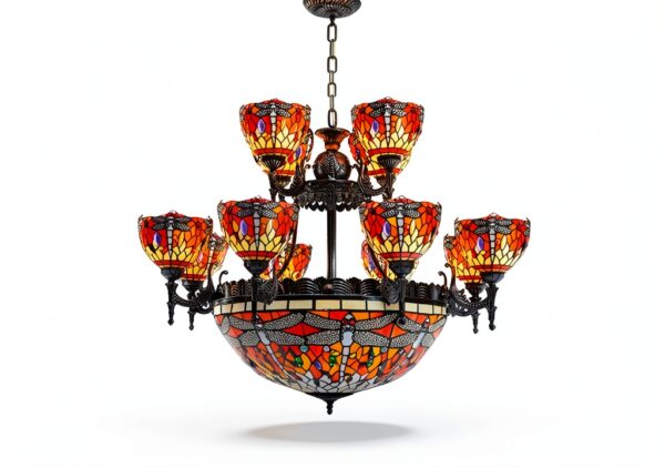 Lustre Makenier 17 ampoules métal verre zinc design-3