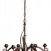 Lustre classique HT rose fer et vitrail éclairage LED-6