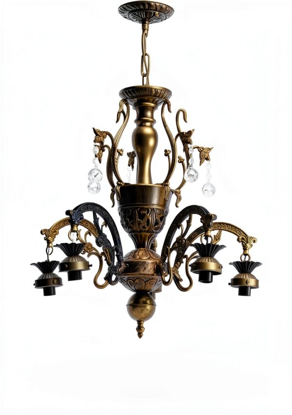 Lustre Tiffany Makenier verre multicolore suspension-5