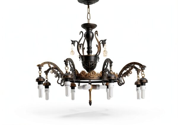 Lustre Tiffany Makenier Verre Multicolore 11 Ampoules-5