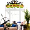 Lustre Tiffany Makenier Verre Multicolore 11 Ampoules-2