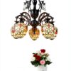 Lustre Tiffany Makenier verre multicolore suspension-2
