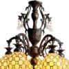 Lustre Tiffany Makenier Métal Verre 5 Ampoules Intérieur-0