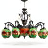Lustre Tiffany Makenier Verre Multicolore 11 Ampoules-3
