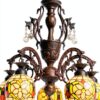 Lustre Tiffany Makenier verre multicolore suspension-0