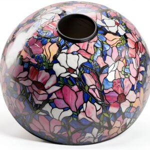 HT Lampe Tiffany Verre Teinté Multicolore Abat-jour-0