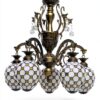 Lustre Tiffany Makenier Métal Verre 5 Ampoules Intérieur-4