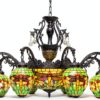 Lustre Tiffany Makenier Verre Multicolore 11 Ampoules-0