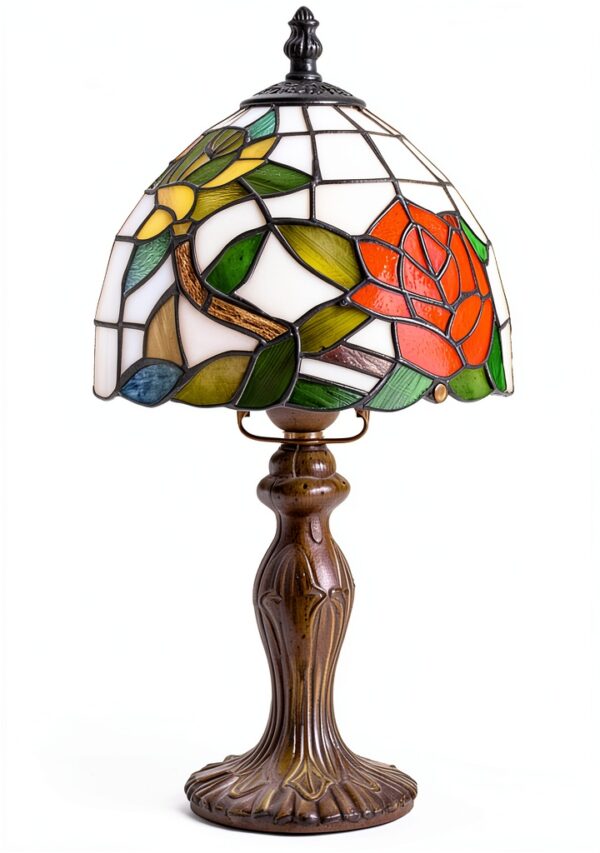 Lampe de chevet Tiffany verre rose chambre enfant bureau