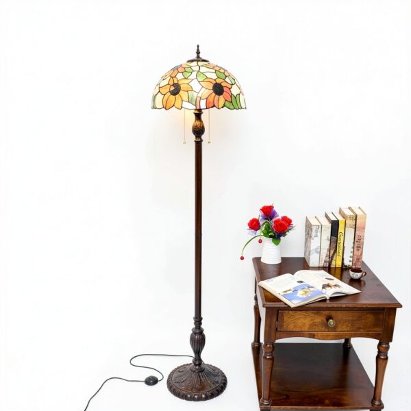 Lampe Tiffany vitrail artisanal design classique éclairage-3