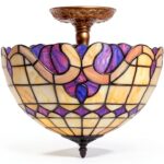 FZQSXAZU Lampe Tiffany Vitrail Artisanal Eclairage Décoratif-0